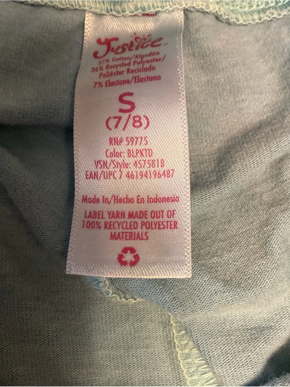 Justice Blue, Gray and Pink Tie-Dye Leggings